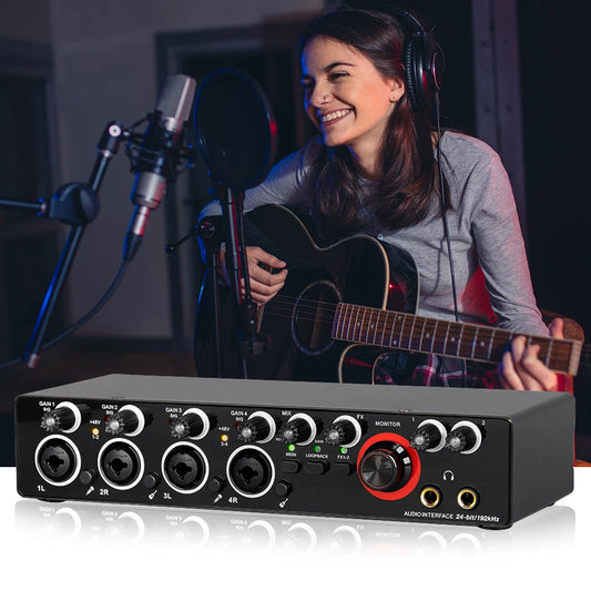 MD22 MD44 Audio Interface Studio Sound Card 4