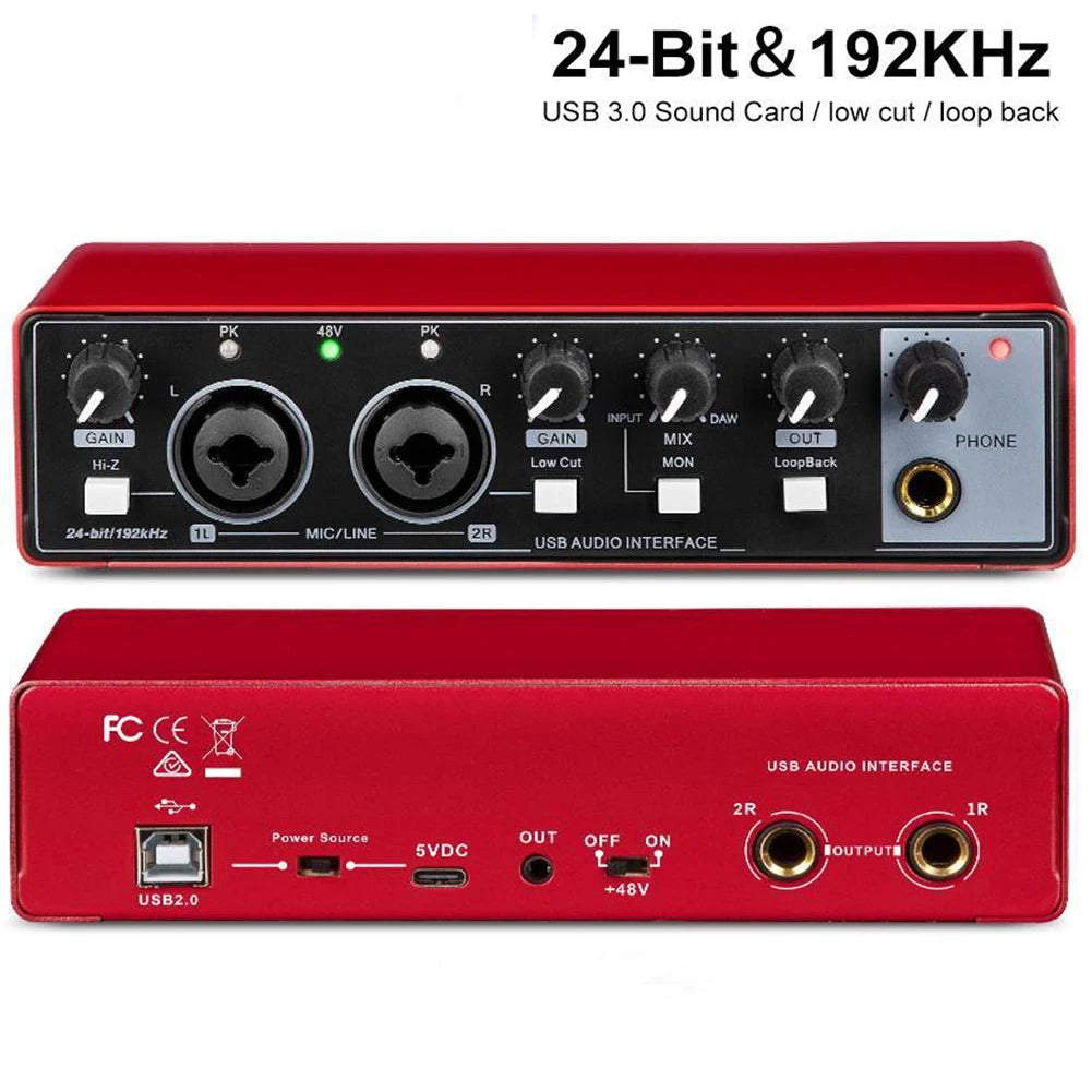 MD22 MD44 Audio Interface Studio Sound Card 4