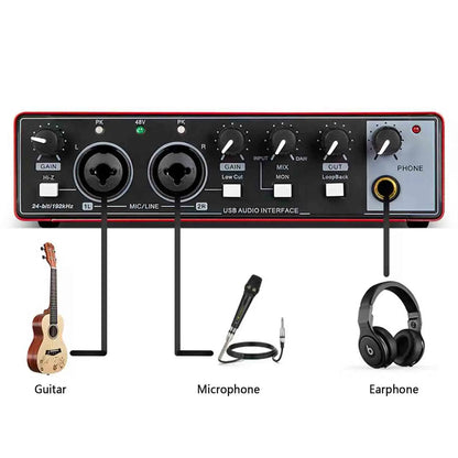 MD22 MD44 Audio Interface Studio Sound Card 4
